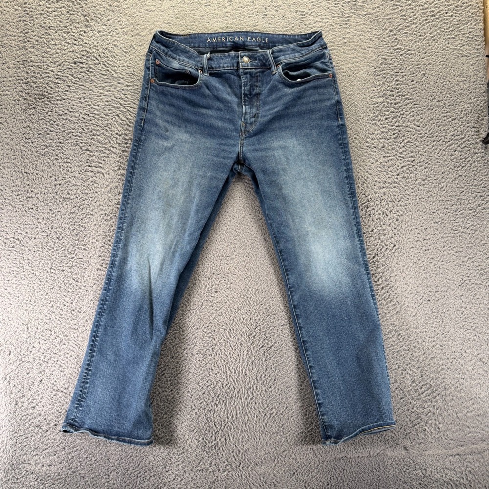 American Eagle Outfitters Airflex+ Jeans Mens 34x30 Blue Cotton Denim Bootcut